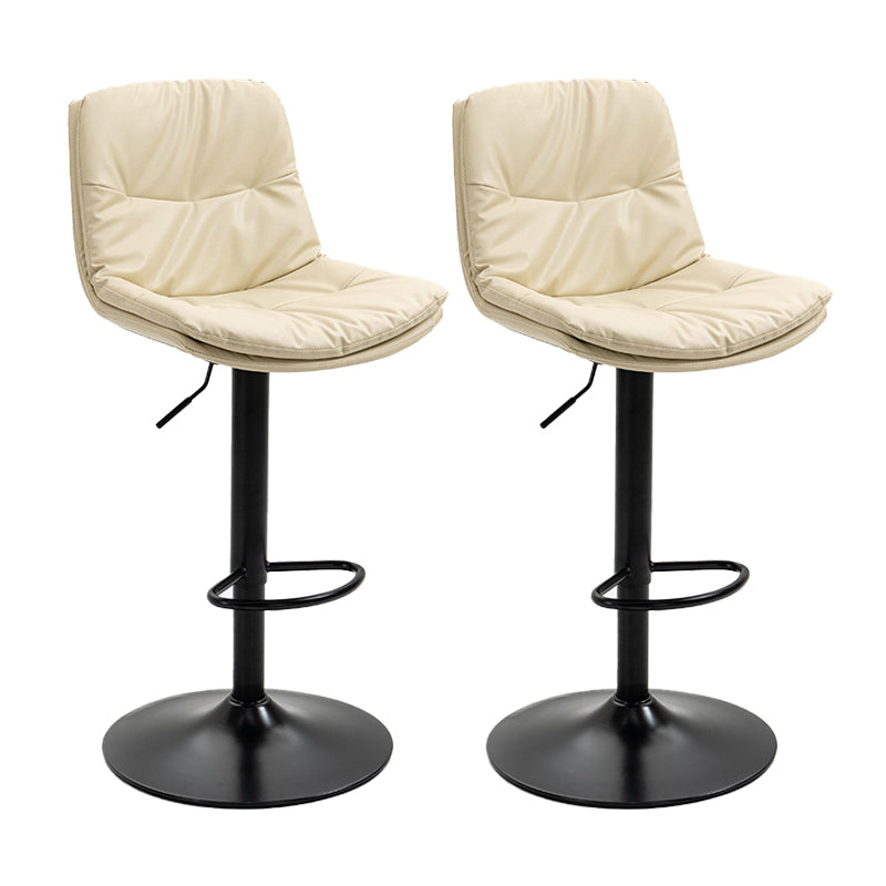 Modern Armless Rotatable Counter Stool Metal Cafe Bar Stool with Cushion and Pedal