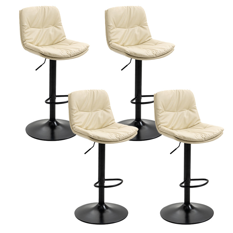 Modern Armless Rotatable Counter Stool Metal Cafe Bar Stool with Cushion and Pedal