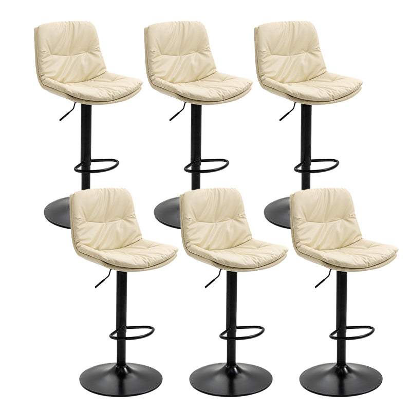 Modern Armless Rotatable Counter Stool Metal Cafe Bar Stool with Cushion and Pedal