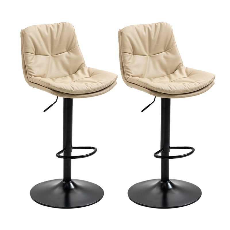 Modern Armless Rotatable Counter Stool Metal Cafe Bar Stool with Cushion and Pedal