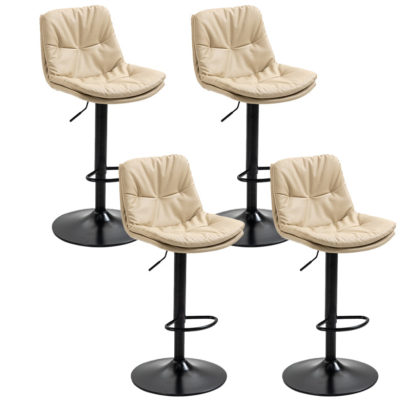 Modern Armless Rotatable Counter Stool Metal Cafe Bar Stool with Cushion and Pedal