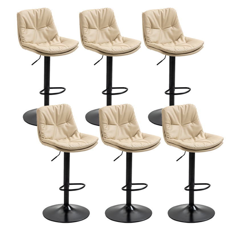 Modern Armless Rotatable Counter Stool Metal Cafe Bar Stool with Cushion and Pedal
