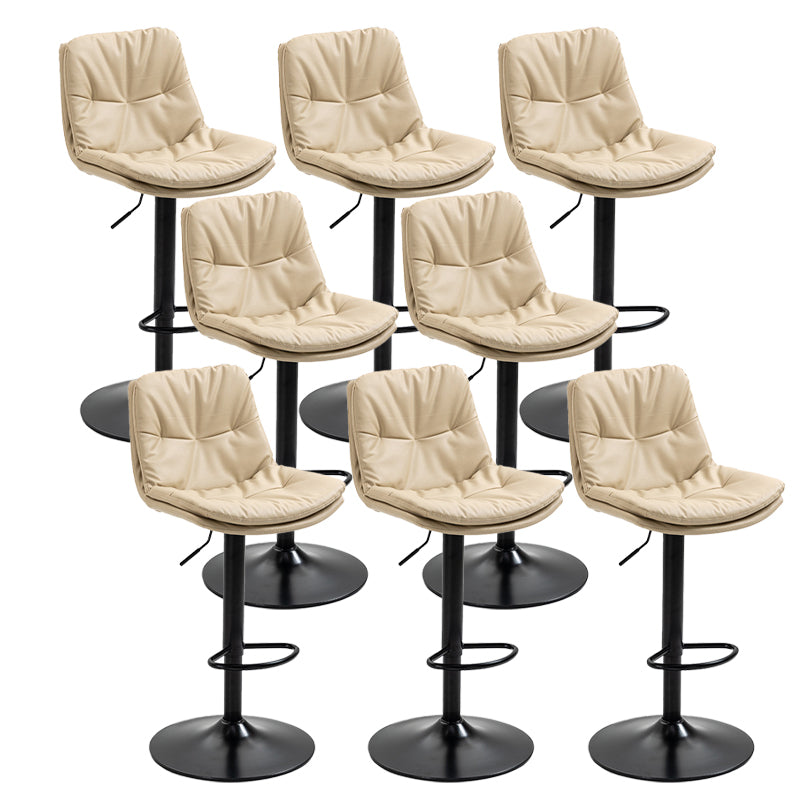 Modern Armless Rotatable Counter Stool Metal Cafe Bar Stool with Cushion and Pedal