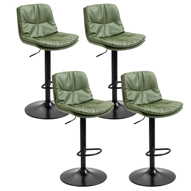 Modern Armless Rotatable Counter Stool Metal Cafe Bar Stool with Cushion and Pedal