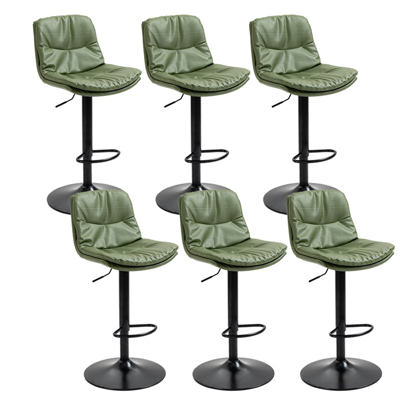Modern Armless Rotatable Counter Stool Metal Cafe Bar Stool with Cushion and Pedal