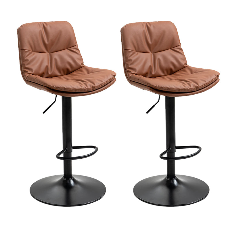Modern Armless Rotatable Counter Stool Metal Cafe Bar Stool with Cushion and Pedal