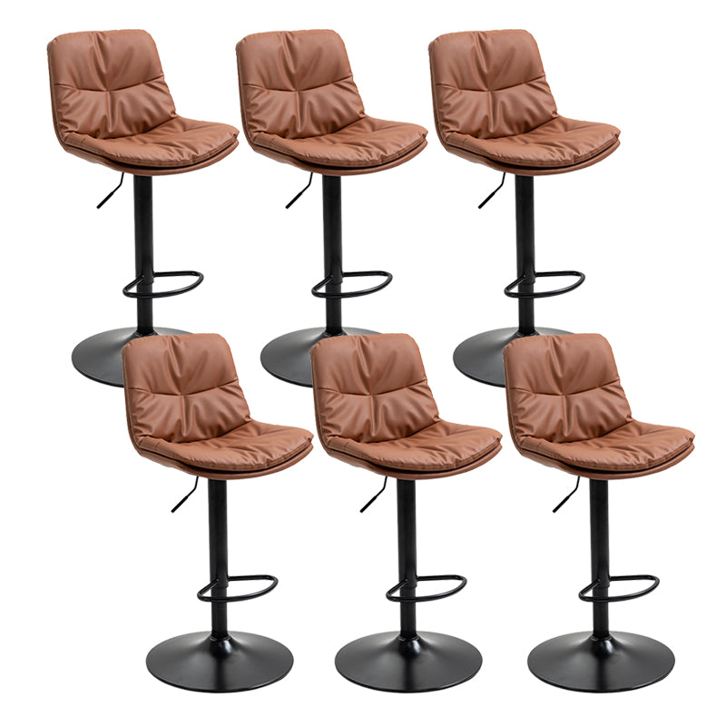 Modern Armless Rotatable Counter Stool Metal Cafe Bar Stool with Cushion and Pedal