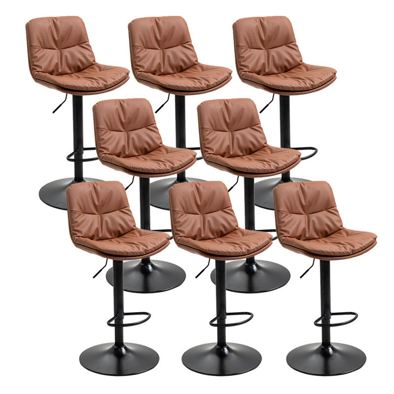 Modern Armless Rotatable Counter Stool Metal Cafe Bar Stool with Cushion and Pedal