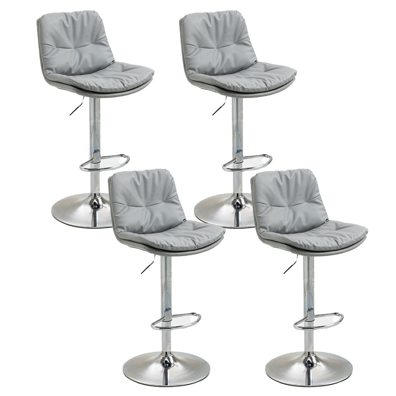 Modern Armless Rotatable Counter Stool Metal Cafe Bar Stool with Cushion and Pedal