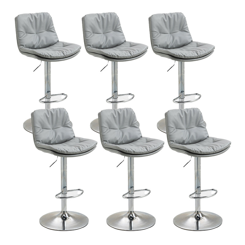 Modern Armless Rotatable Counter Stool Metal Cafe Bar Stool with Cushion and Pedal