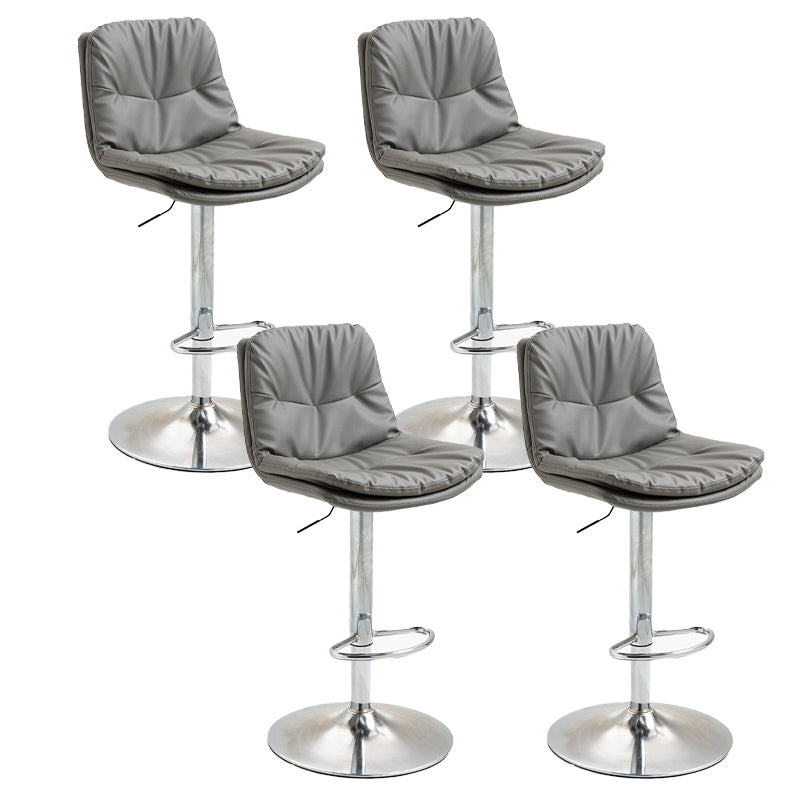 Modern Armless Rotatable Counter Stool Metal Cafe Bar Stool with Cushion and Pedal