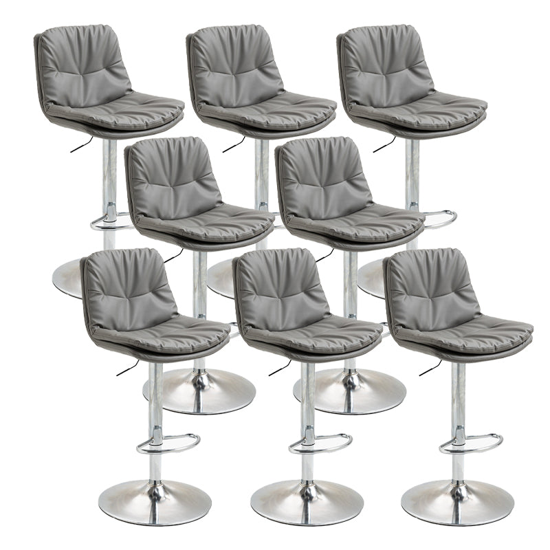 Modern Armless Rotatable Counter Stool Metal Cafe Bar Stool with Cushion and Pedal