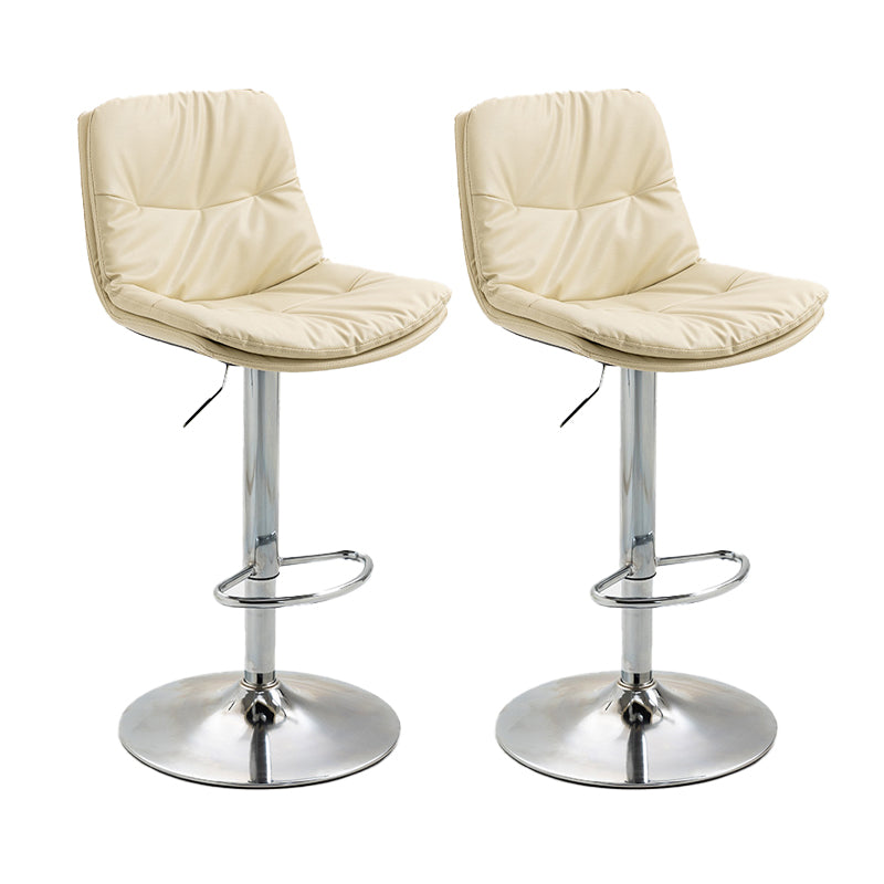 Modern Armless Rotatable Counter Stool Metal Cafe Bar Stool with Cushion and Pedal