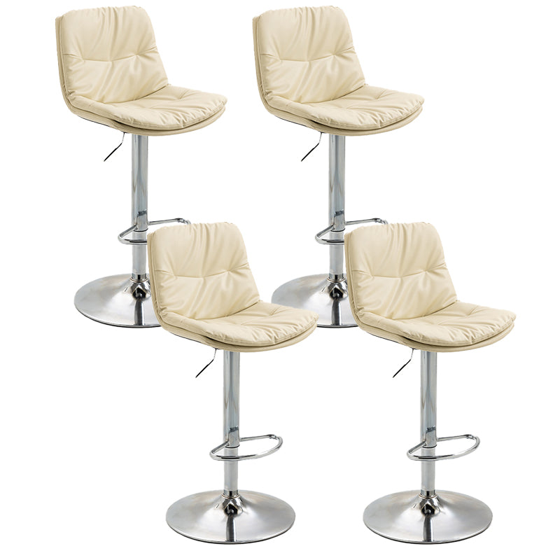 Modern Armless Rotatable Counter Stool Metal Cafe Bar Stool with Cushion and Pedal