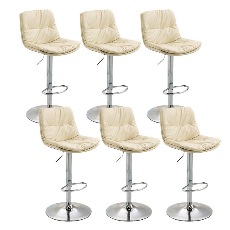 Modern Armless Rotatable Counter Stool Metal Cafe Bar Stool with Cushion and Pedal