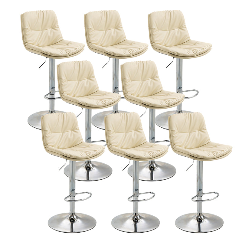 Modern Armless Rotatable Counter Stool Metal Cafe Bar Stool with Cushion and Pedal