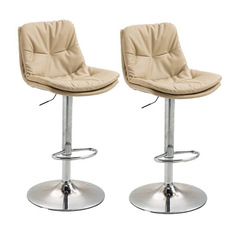 Modern Armless Rotatable Counter Stool Metal Cafe Bar Stool with Cushion and Pedal