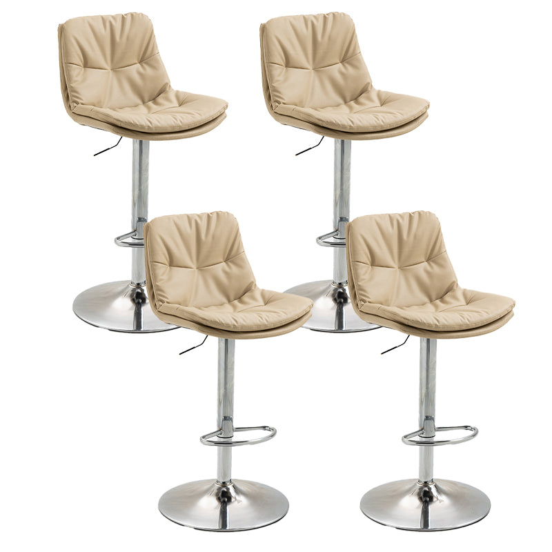 Modern Armless Rotatable Counter Stool Metal Cafe Bar Stool with Cushion and Pedal