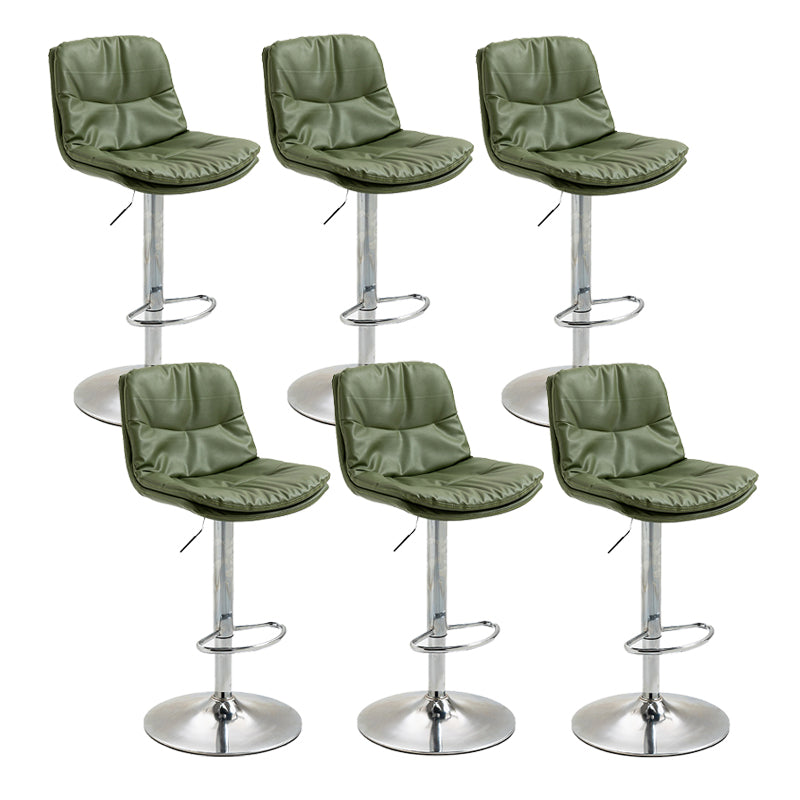 Modern Armless Rotatable Counter Stool Metal Cafe Bar Stool with Cushion and Pedal