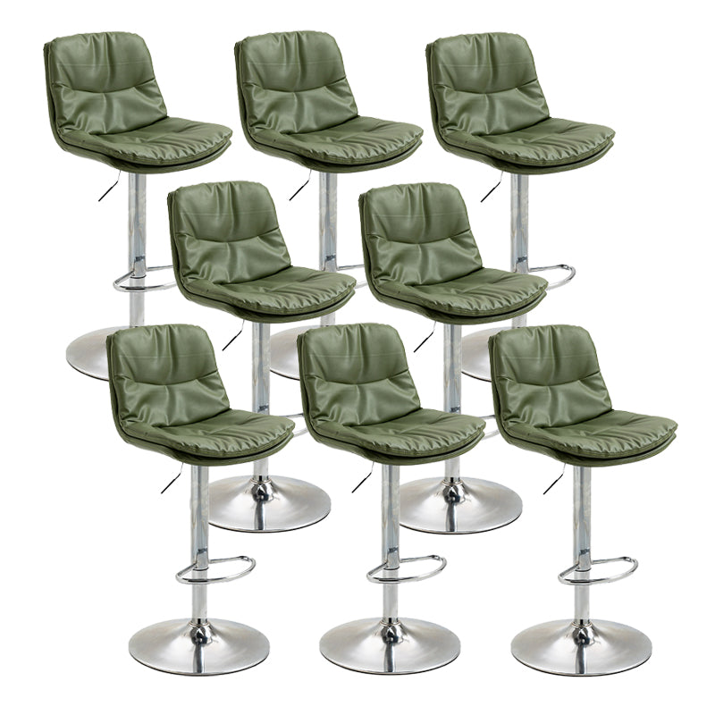 Modern Armless Rotatable Counter Stool Metal Cafe Bar Stool with Cushion and Pedal