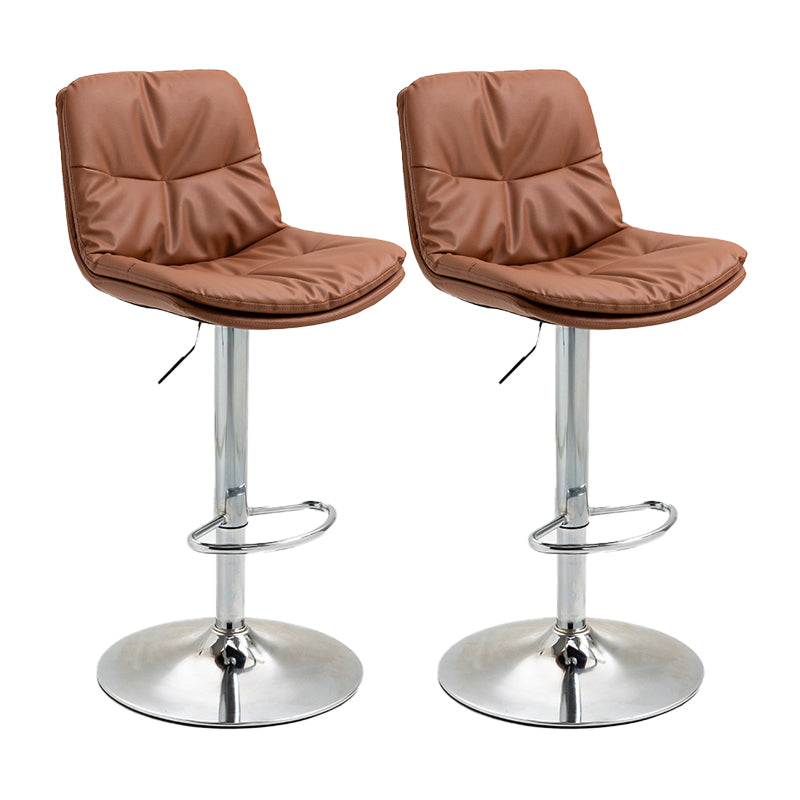 Modern Armless Rotatable Counter Stool Metal Cafe Bar Stool with Cushion and Pedal