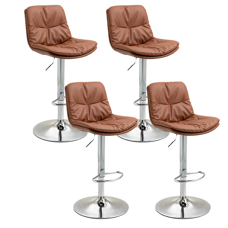 Modern Armless Rotatable Counter Stool Metal Cafe Bar Stool with Cushion and Pedal