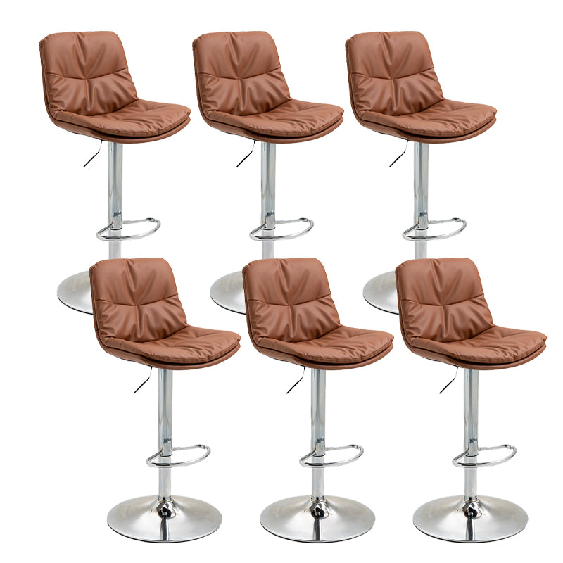 Modern Armless Rotatable Counter Stool Metal Cafe Bar Stool with Cushion and Pedal