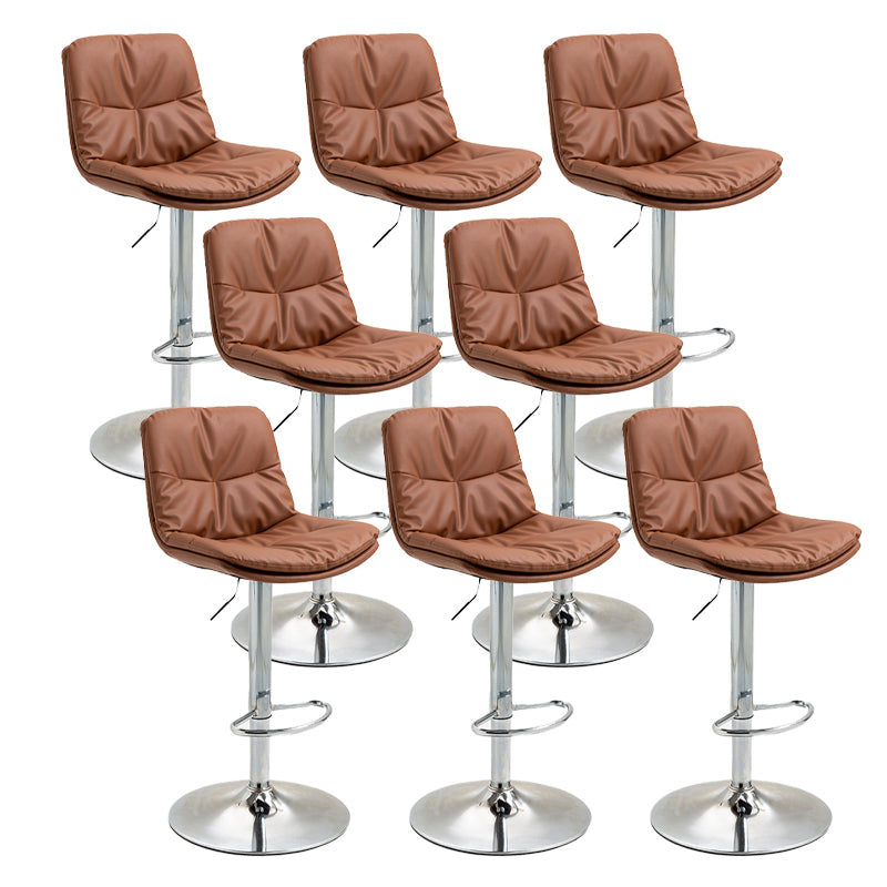 Modern Armless Rotatable Counter Stool Metal Cafe Bar Stool with Cushion and Pedal