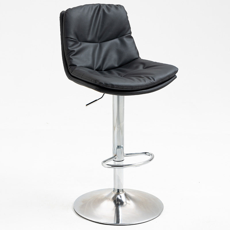 Modern Armless Rotatable Counter Stool Metal Cafe Bar Stool with Cushion and Pedal