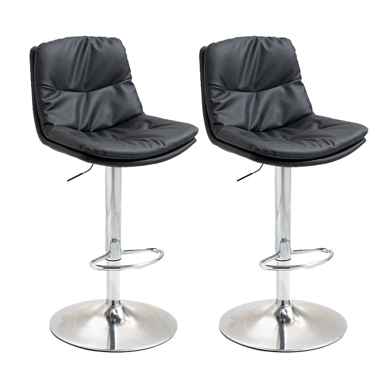 Modern Armless Rotatable Counter Stool Metal Cafe Bar Stool with Cushion and Pedal