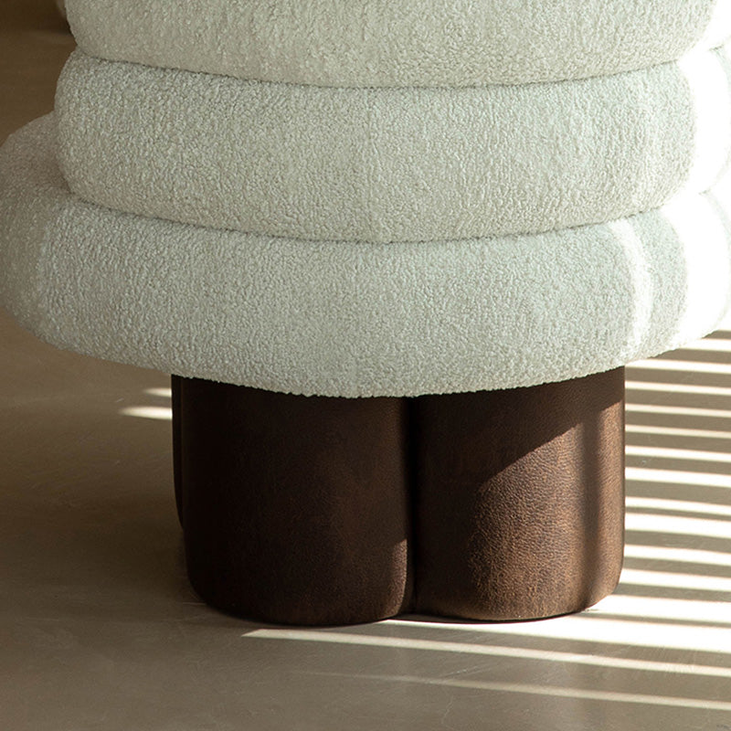 White Lounge Chair Arms Included Barrel Chair for Living Room
