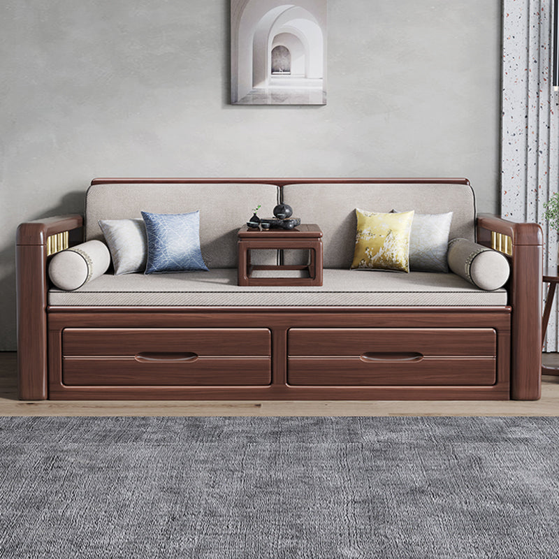 Glam Foldable Sleeper Sofa Latex and Foam Convertible Sofas with Storage