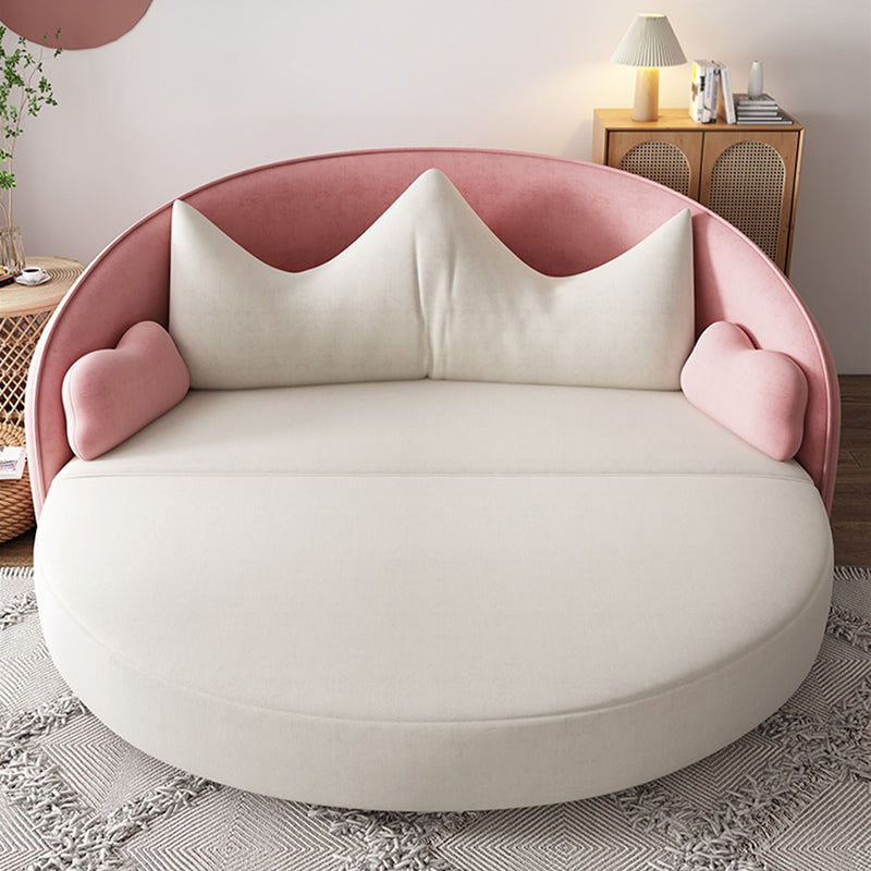 Foldable Glam Sofa Bed No Distressing Pink Pillow Back Sleeper Sofa