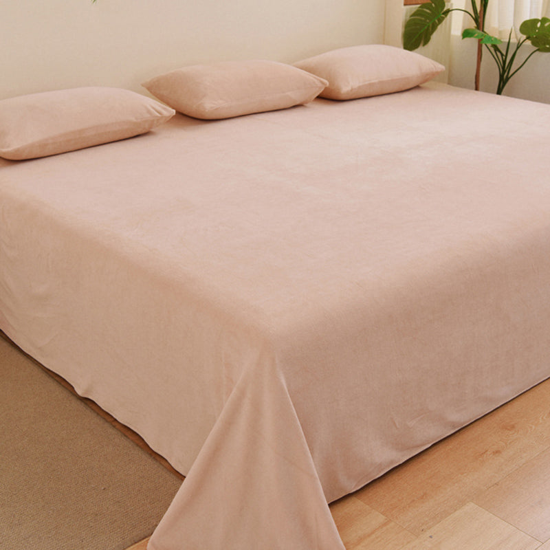Flannel Bed Sheet Set Winter Basic Elegant Fitted Sheet for Bedroom