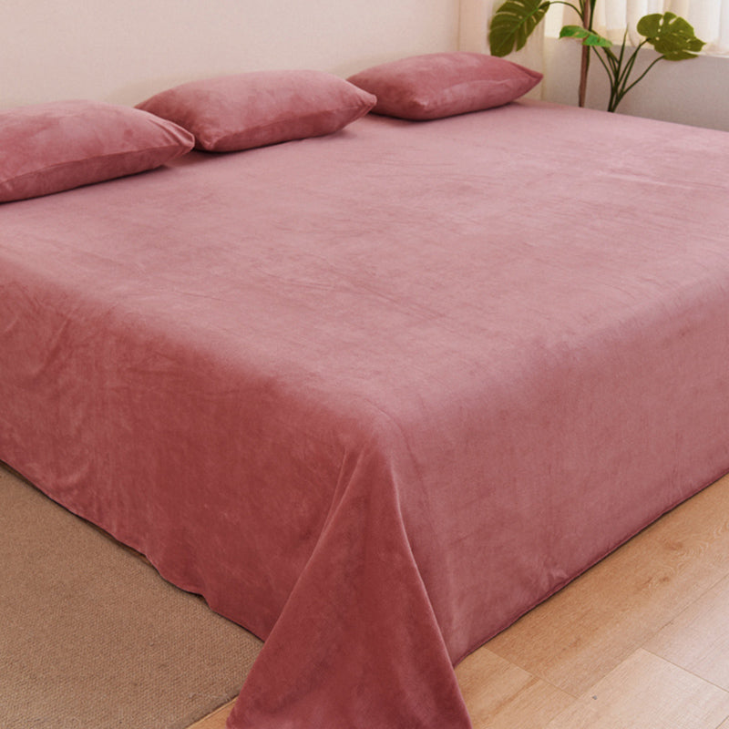 Flannel Bed Sheet Set Winter Basic Elegant Fitted Sheet for Bedroom