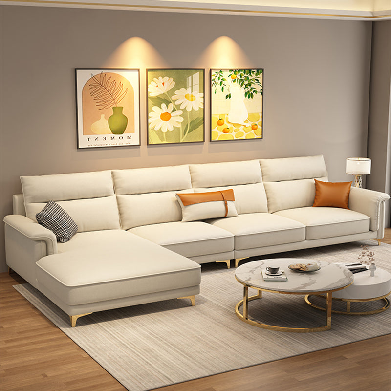 Glam Faux leather Sectionals Pillow Top Arm Sectional Sofa for Living Room