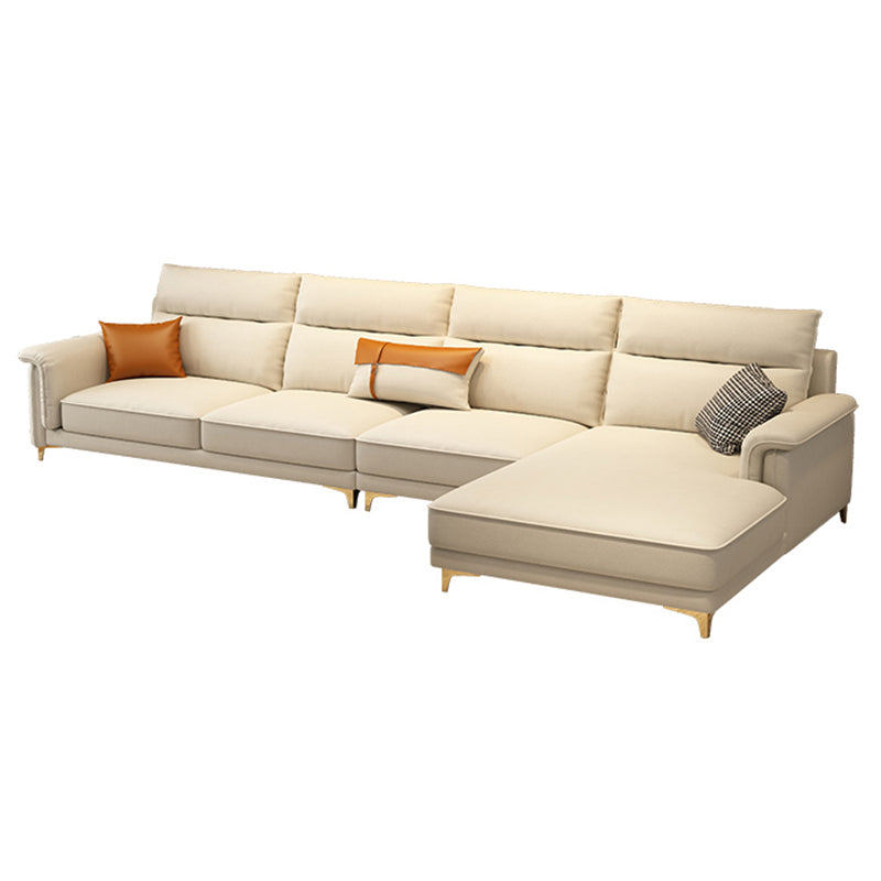 Glam Faux leather Sectionals Pillow Top Arm Sectional Sofa for Living Room