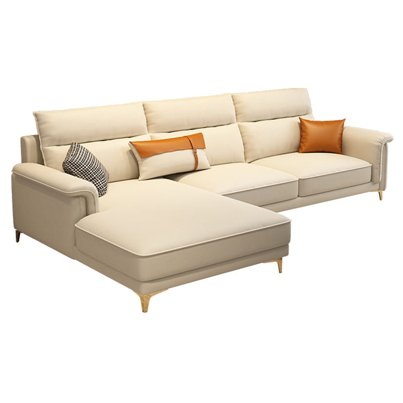 Glam Faux leather Sectionals Pillow Top Arm Sectional Sofa for Living Room