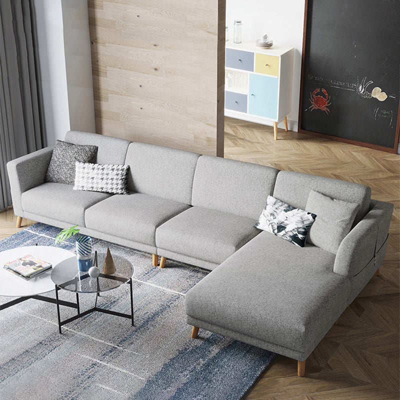 Scandinavian Fabric Sectional sofa Square Arm Sectional Sofa for Apartment