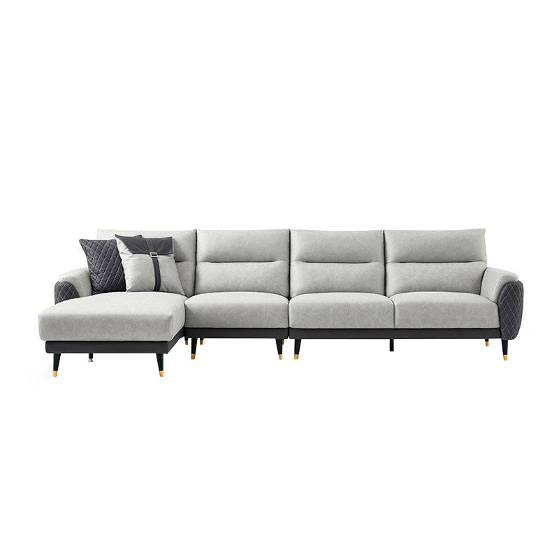Faux Leather Modern Sectional Sofa, Pillow Top Arm Sectional couch