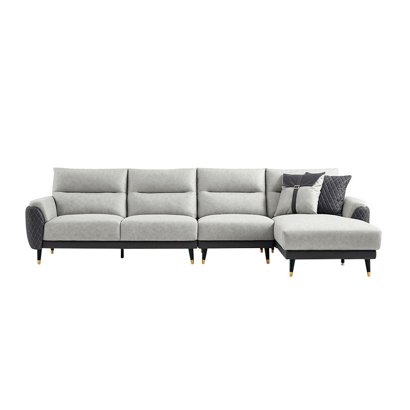 Faux Leather Modern Sectional Sofa, Pillow Top Arm Sectional couch