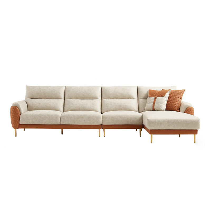 Faux Leather Modern Sectional Sofa, Pillow Top Arm Sectional couch