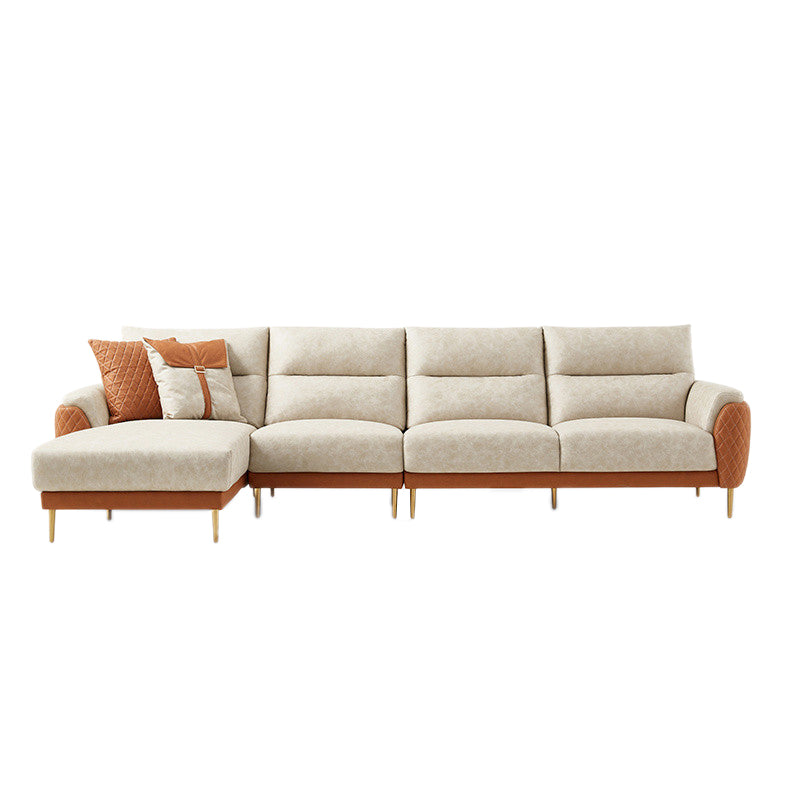 Faux Leather Modern Sectional Sofa, Pillow Top Arm Sectional couch