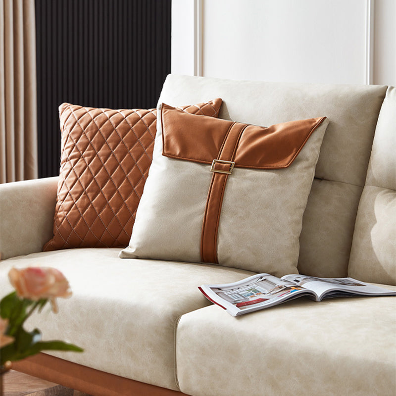 Faux Leather Modern Sectional Sofa, Pillow Top Arm Sectional couch