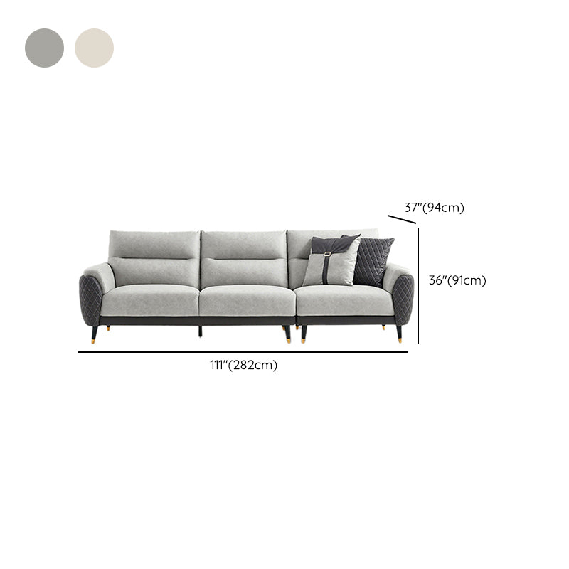 Faux Leather Modern Sectional Sofa, Pillow Top Arm Sectional couch