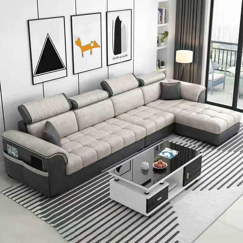 110" Pillow Top Arm Sectionals Contemporary Upholstered Sectional Sofa Set