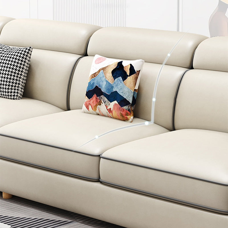 130.7" Pillow Top Arm Sectionals, Scandinavian Natural Leg Sectional Set