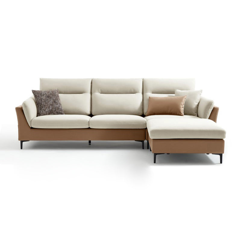 35.4" W Contemporary  Sectionals Faux Leather Sectional Sofa Set