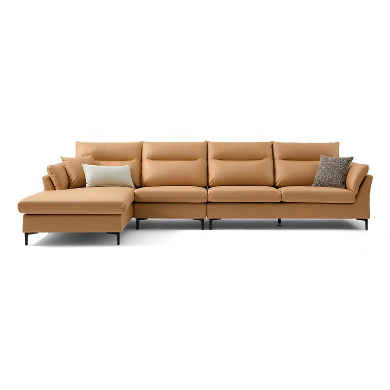 35.4" W Contemporary  Sectionals Faux Leather Sectional Sofa Set