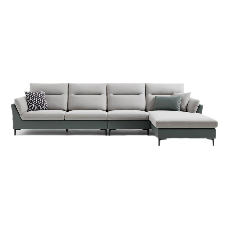 35.4" W Contemporary  Sectionals Faux Leather Sectional Sofa Set